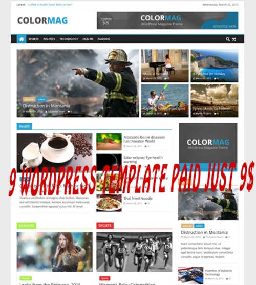 Product picture 9 wordpress template paid just 9$